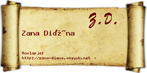 Zana Diána névjegykártya